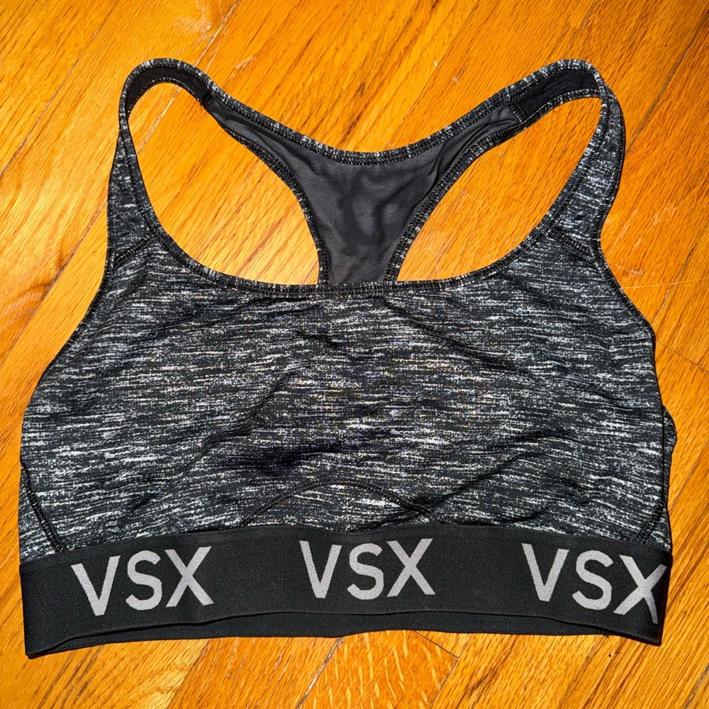 VSX Heathered Black Sports Bra